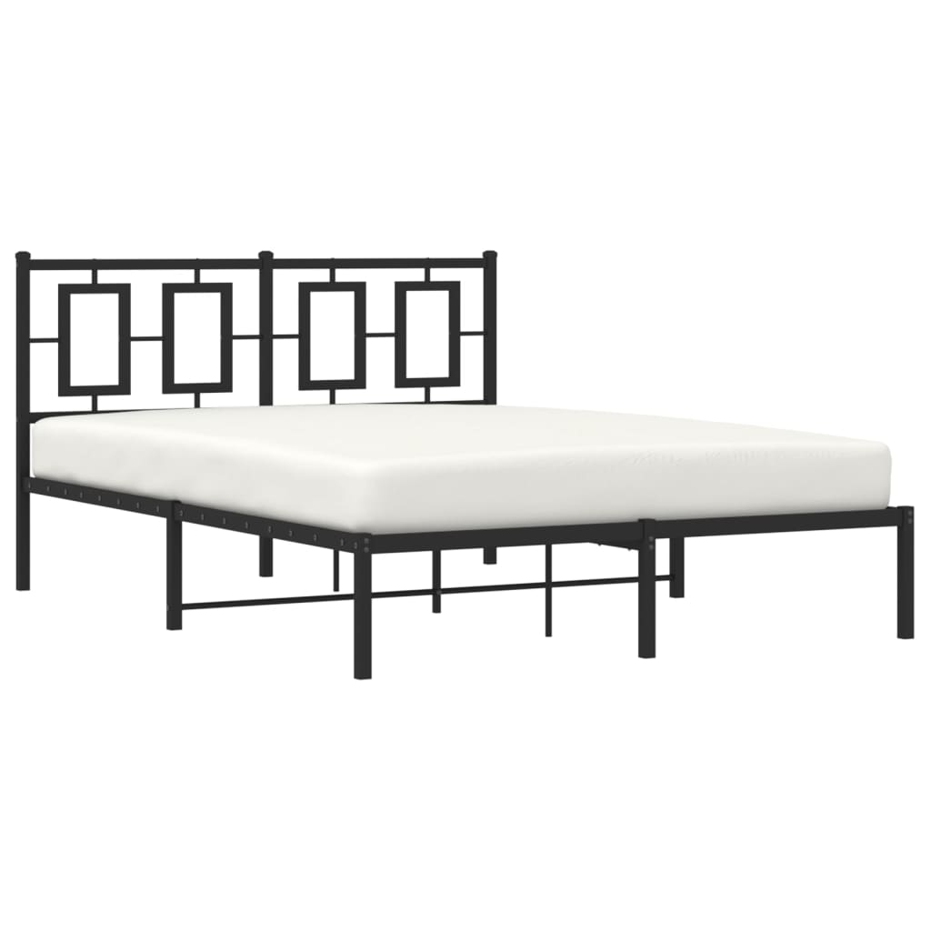 sengeramme med sengegavl 140x200 cm metal sort