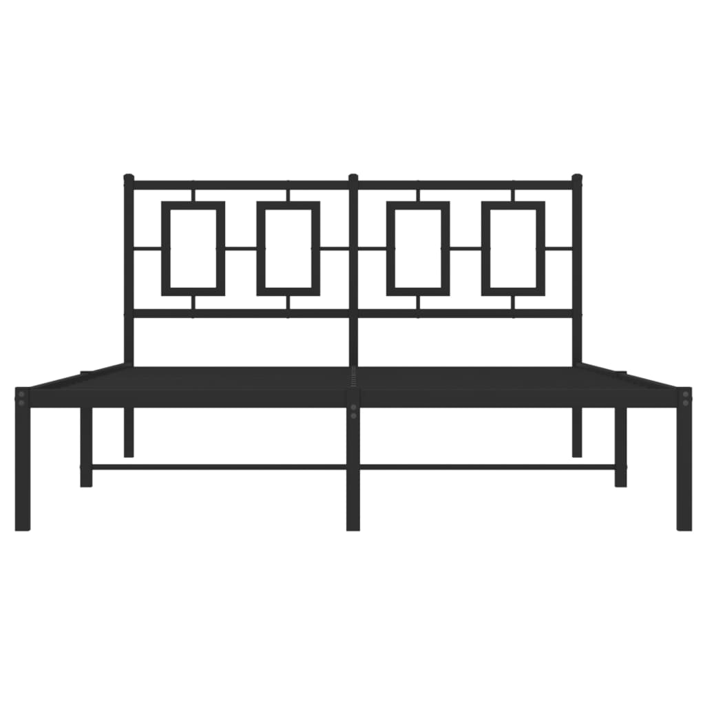 sengeramme med sengegavl 140x200 cm metal sort