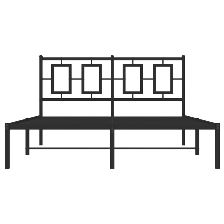 sengeramme med sengegavl 140x200 cm metal sort