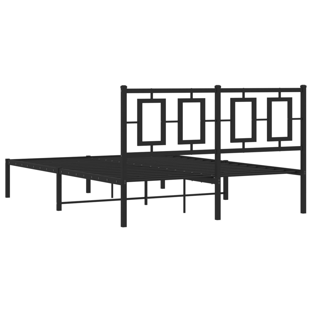 sengeramme med sengegavl 140x200 cm metal sort