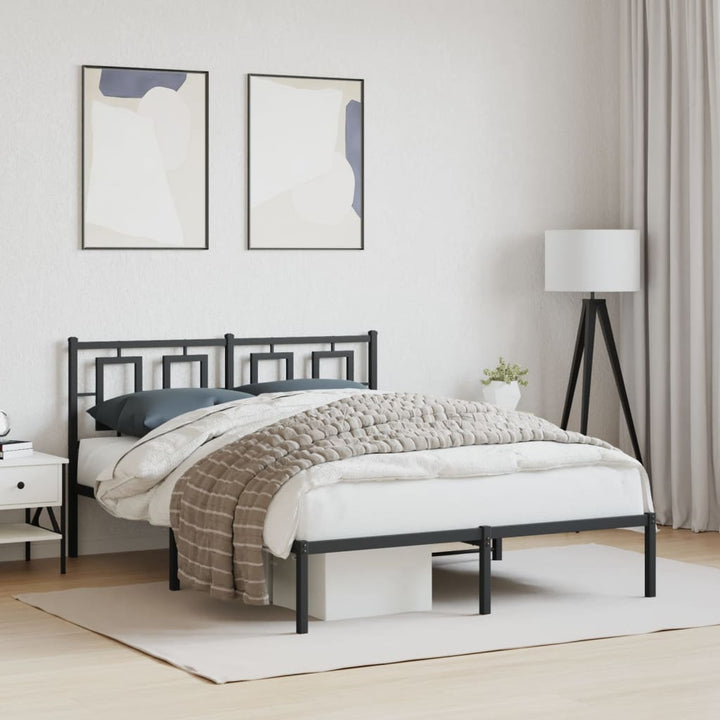 sengeramme med sengegavl 140x200 cm metal sort