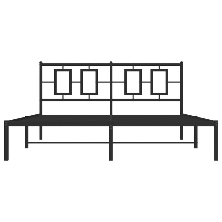 sengeramme med sengegavl 150x200 cm metal sort
