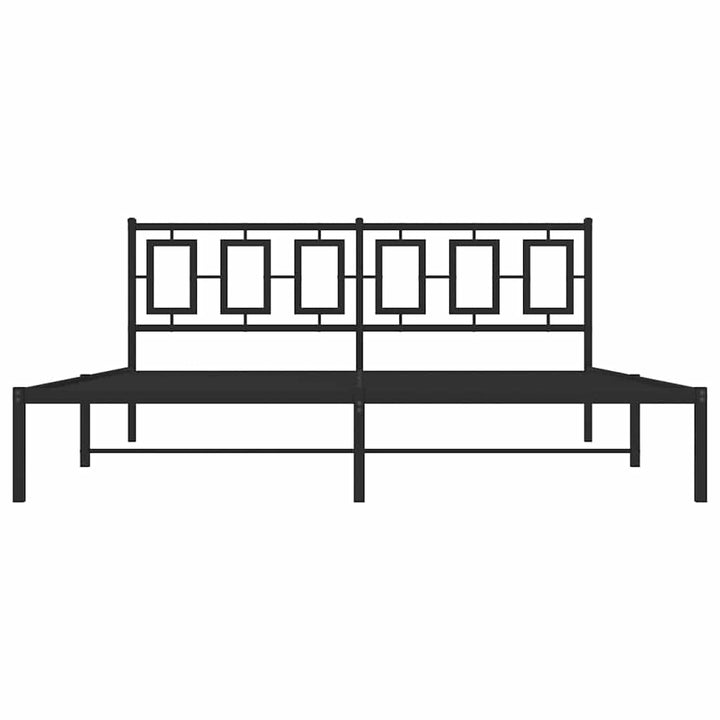 sengeramme med sengegavl 183x213 cm metal sort
