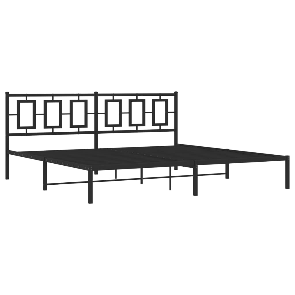 sengeramme med sengegavl 200x200 cm metal sort
