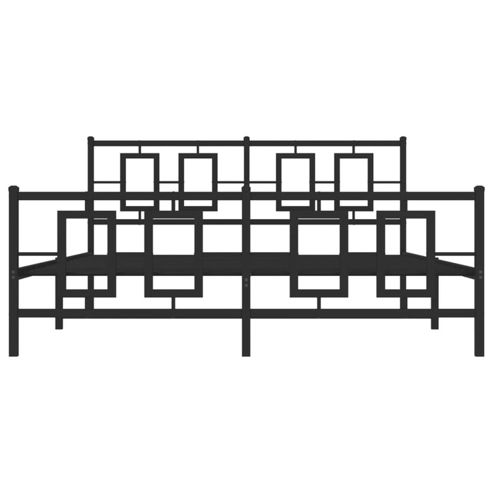 sengeramme med sengegavl og fodgærde 150x200 cm metal sort