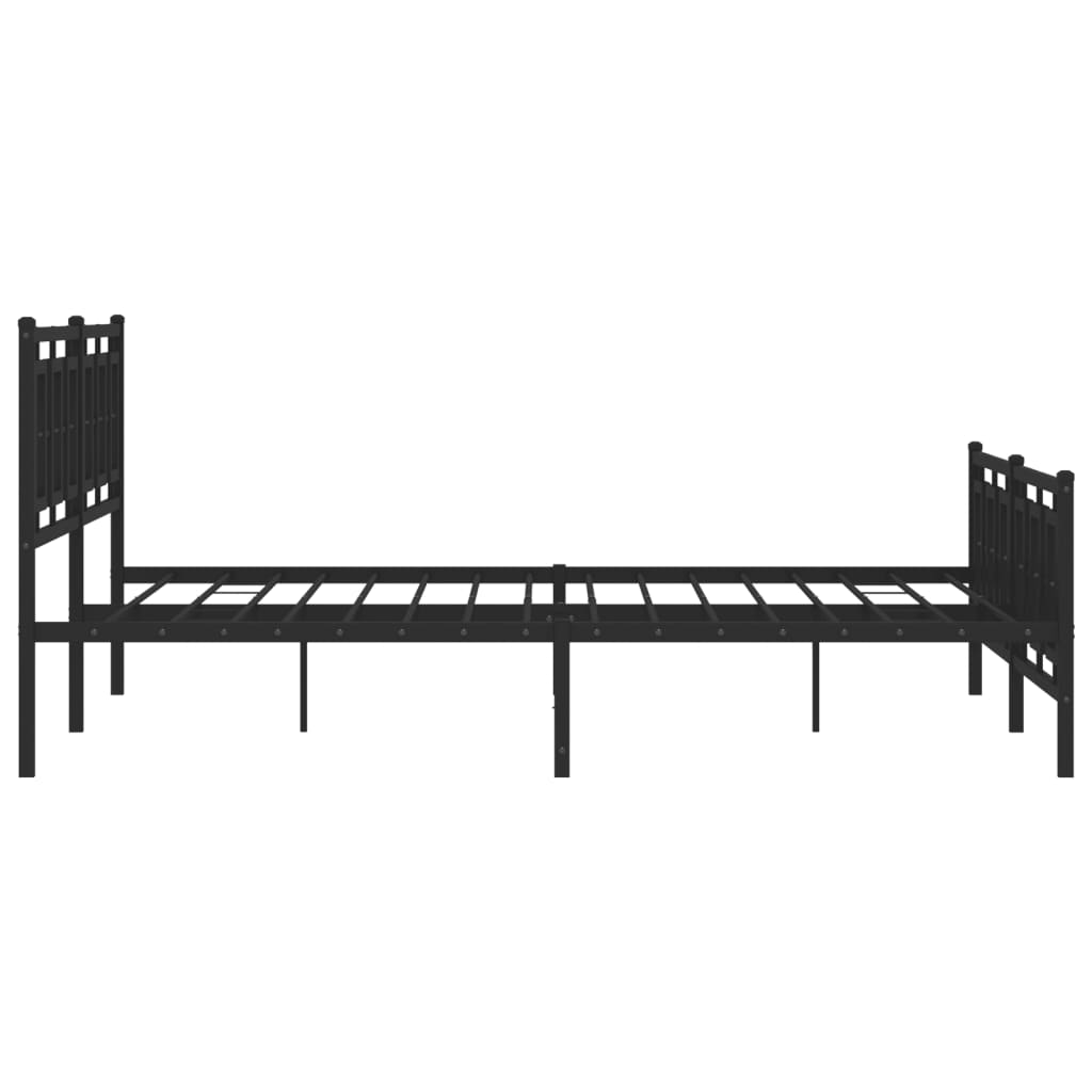 sengeramme med sengegavl og fodgærde 183x213 cm metal sort