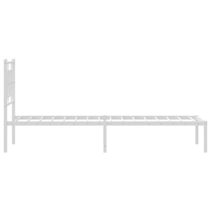 sengeramme uden madras med hovedgærde 75x190 cm hvid