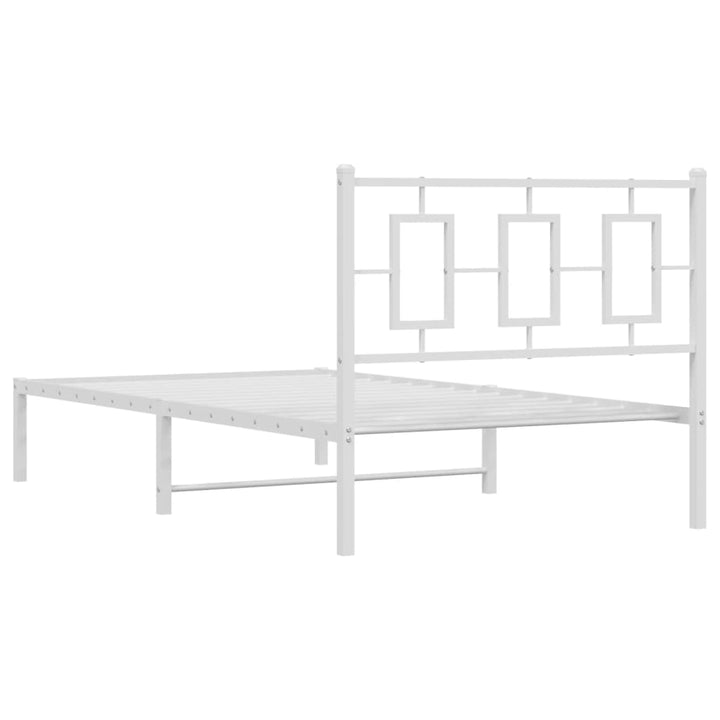 sengeramme med sengegavl 100x190 cm metal hvid