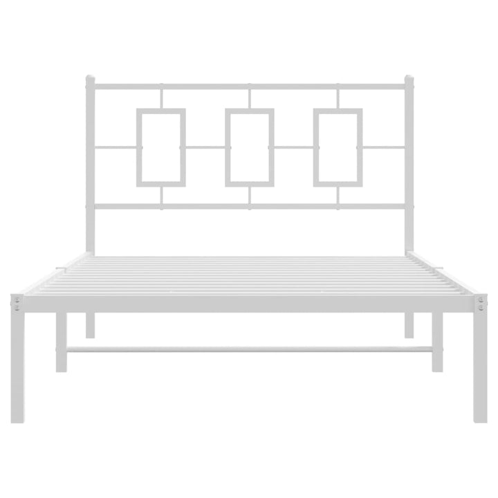sengeramme med sengegavl 107x203 cm metal hvid