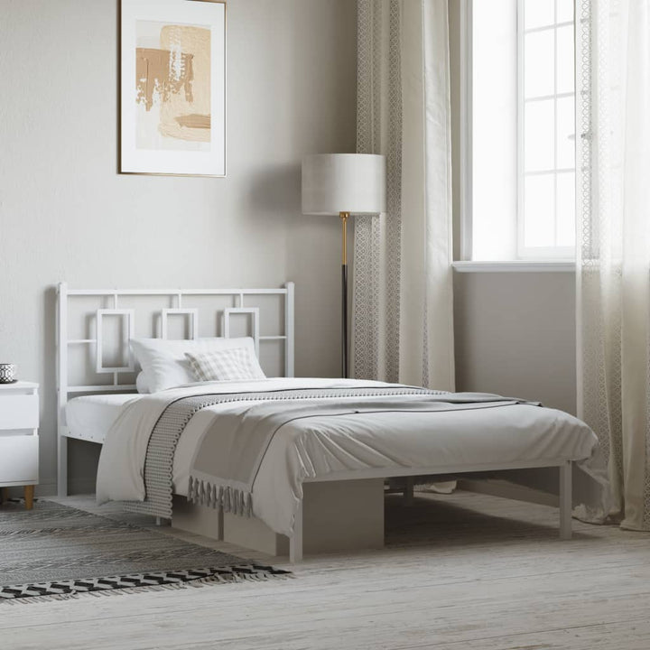 sengeramme med sengegavl 107x203 cm metal hvid