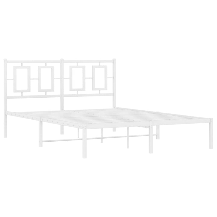 sengeramme med sengegavl 140x190 cm metal hvid
