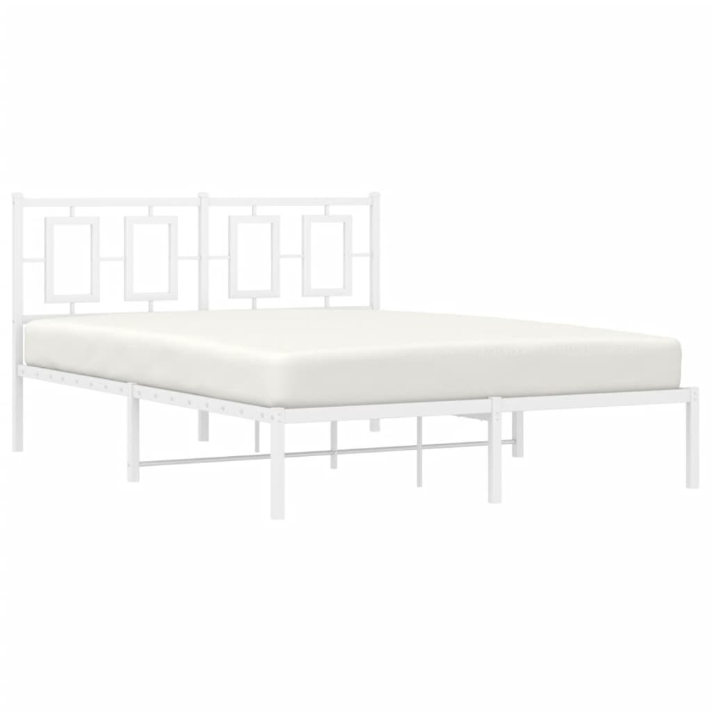sengeramme med sengegavl 140x190 cm metal hvid