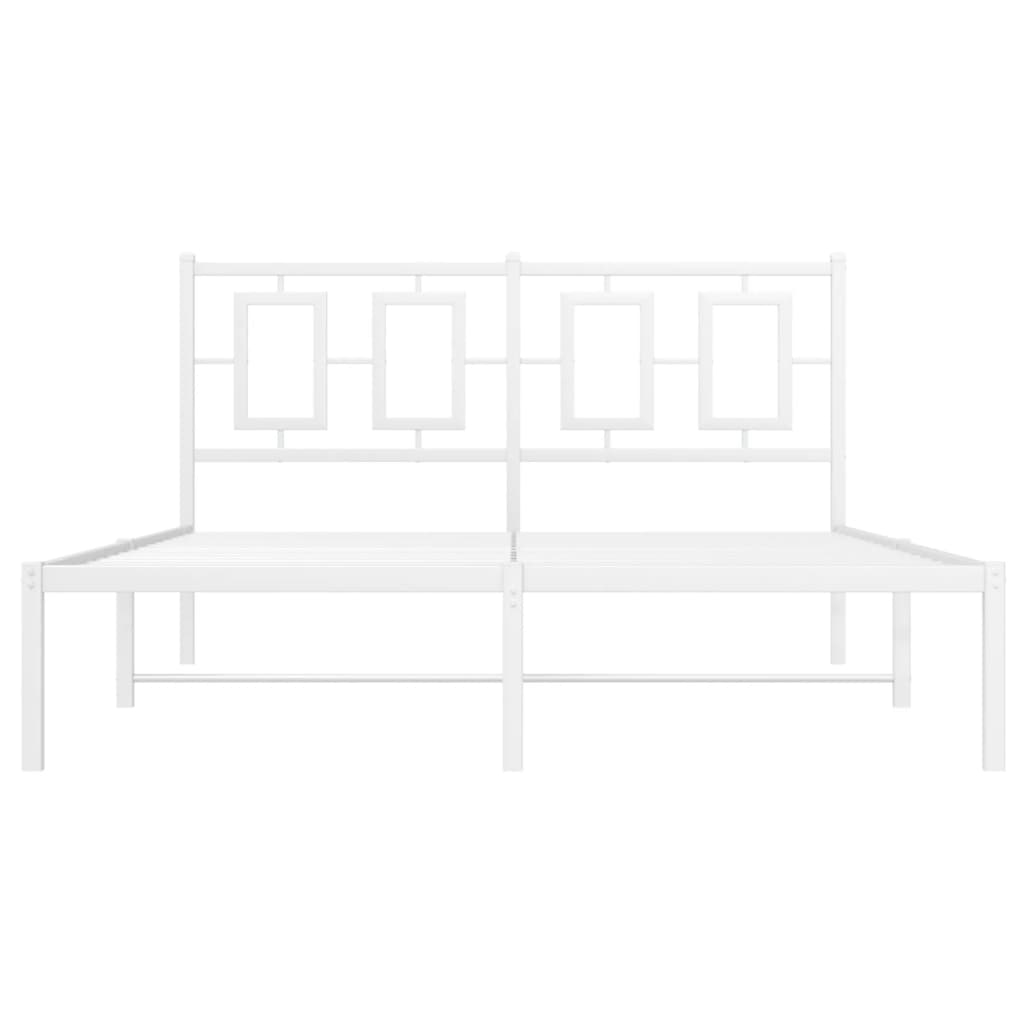 sengeramme med sengegavl 140x190 cm metal hvid