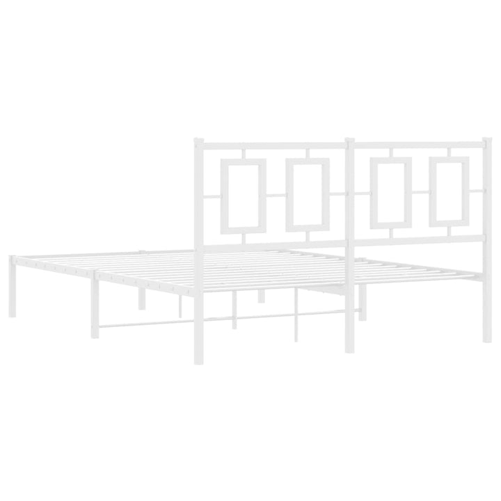 sengeramme med sengegavl 140x190 cm metal hvid