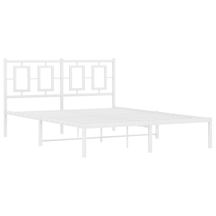 sengeramme med sengegavl 140x200 cm metal hvid