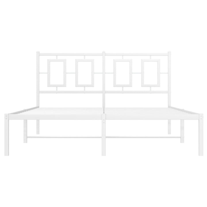 sengeramme med sengegavl 140x200 cm metal hvid