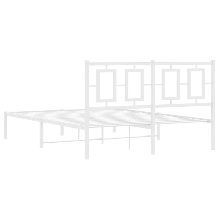 sengeramme med sengegavl 140x200 cm metal hvid