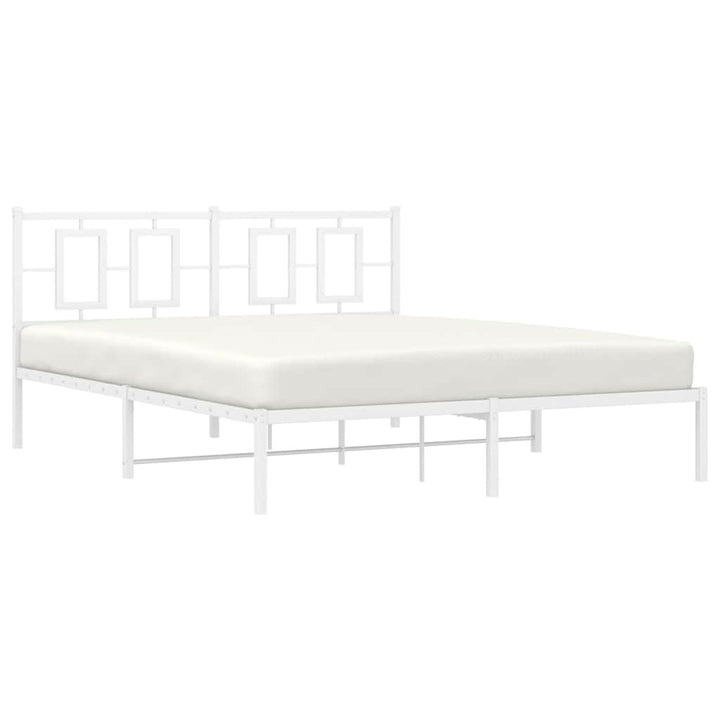 sengeramme med sengegavl 150x200 cm metal hvid