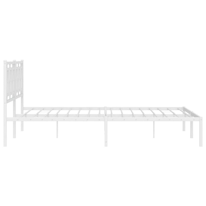 sengeramme med sengegavl 183x213 cm metal hvid