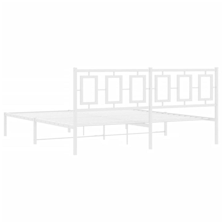 sengeramme med sengegavl 183x213 cm metal hvid