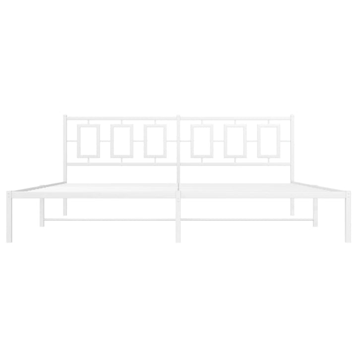 sengeramme med sengegavl 193x203 cm metal hvid