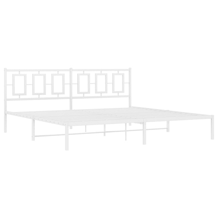 sengeramme med sengegavl 200x200 cm metal hvid