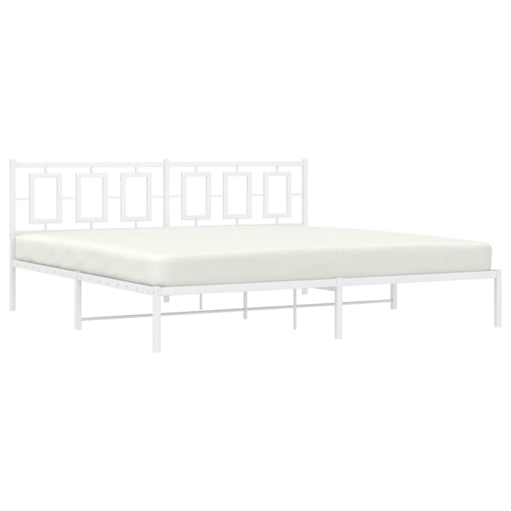 sengeramme med sengegavl 200x200 cm metal hvid