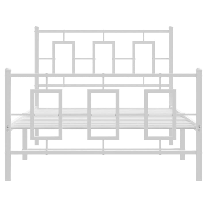 sengeramme med sengegavl og fodgærde 100x200 cm metal hvid