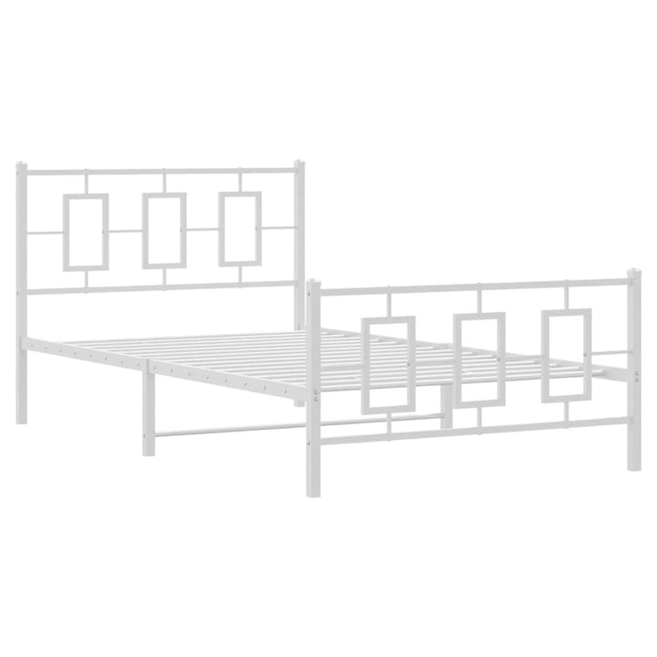 sengeramme med sengegavl og fodgærde 107x203 cm metal hvid