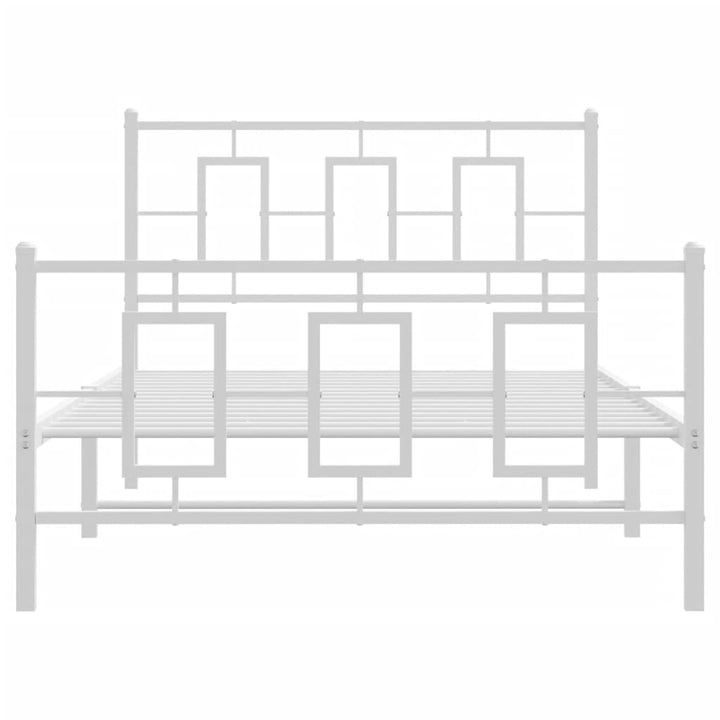 sengeramme med sengegavl og fodgærde 107x203 cm metal hvid