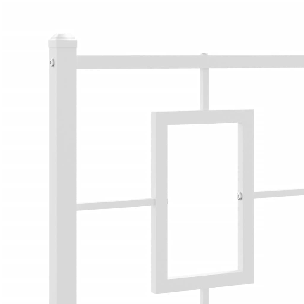 sengeramme med sengegavl og fodgærde 107x203 cm metal hvid