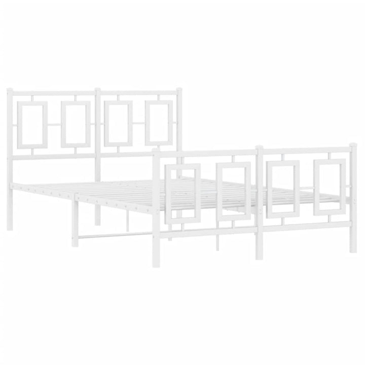 sengeramme med sengegavl og fodgærde 120x190 cm metal hvid