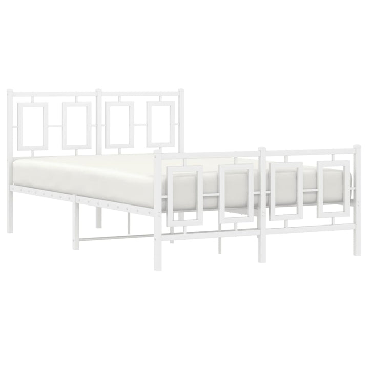 sengeramme med sengegavl og fodgærde 120x190 cm metal hvid