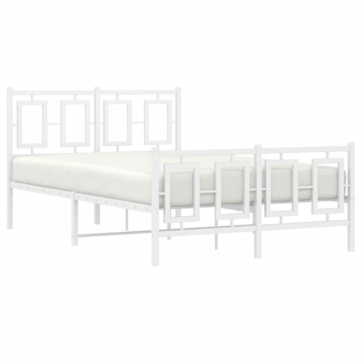 sengeramme med sengegavl og fodgærde 120x200 cm metal hvid