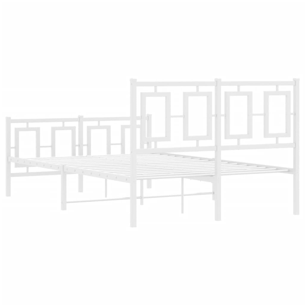 sengeramme med sengegavl og fodgærde 120x200 cm metal hvid