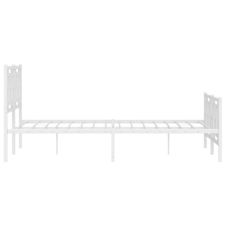 sengeramme med sengegavl og fodgærde 140x190 cm metal hvid