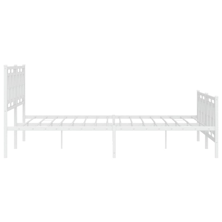 sengeramme med sengegavl og fodgærde 183x213 cm metal hvid