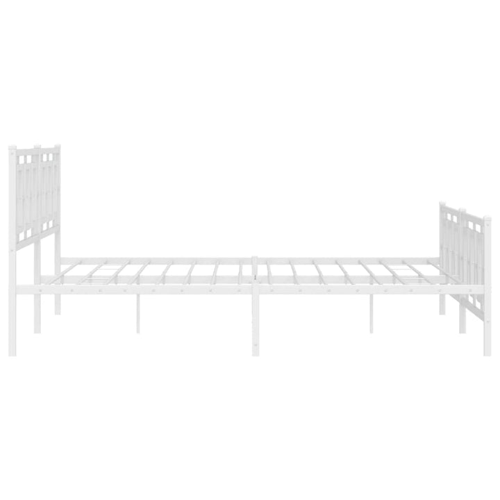 sengeramme med sengegavl og fodgærde 193x203 cm metal hvid