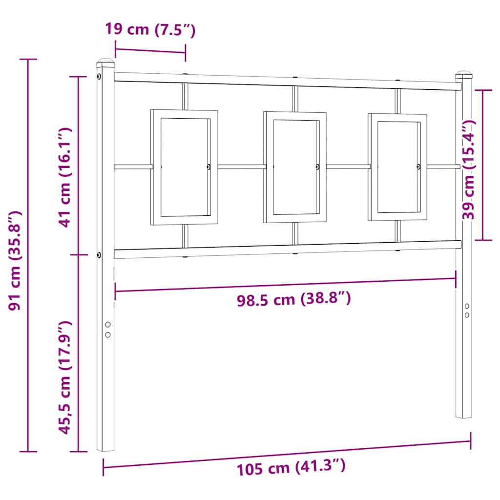 udskiftningsgavl 100 cm metal hvid