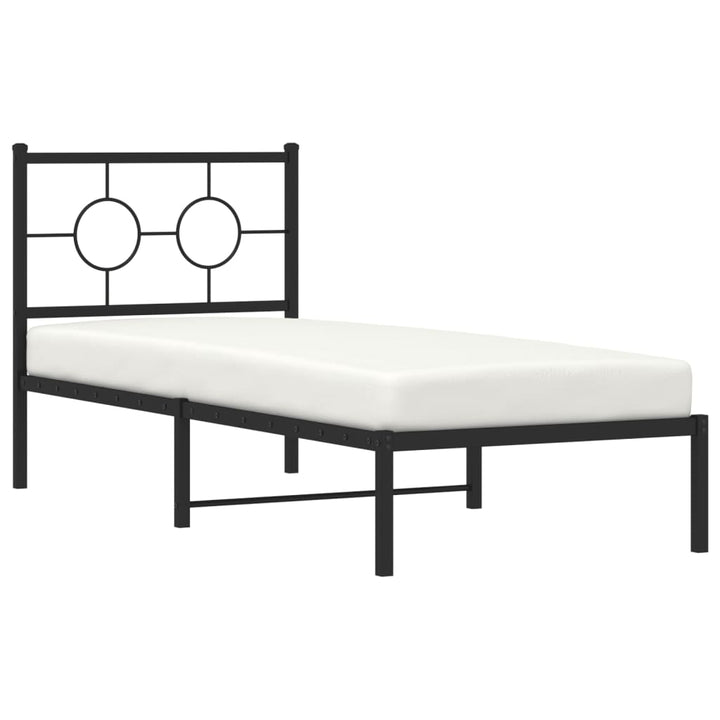 sengeramme med sengegavl 80x200 cm metal sort