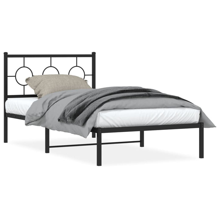 sengeramme med sengegavl 100x200 cm metal sort