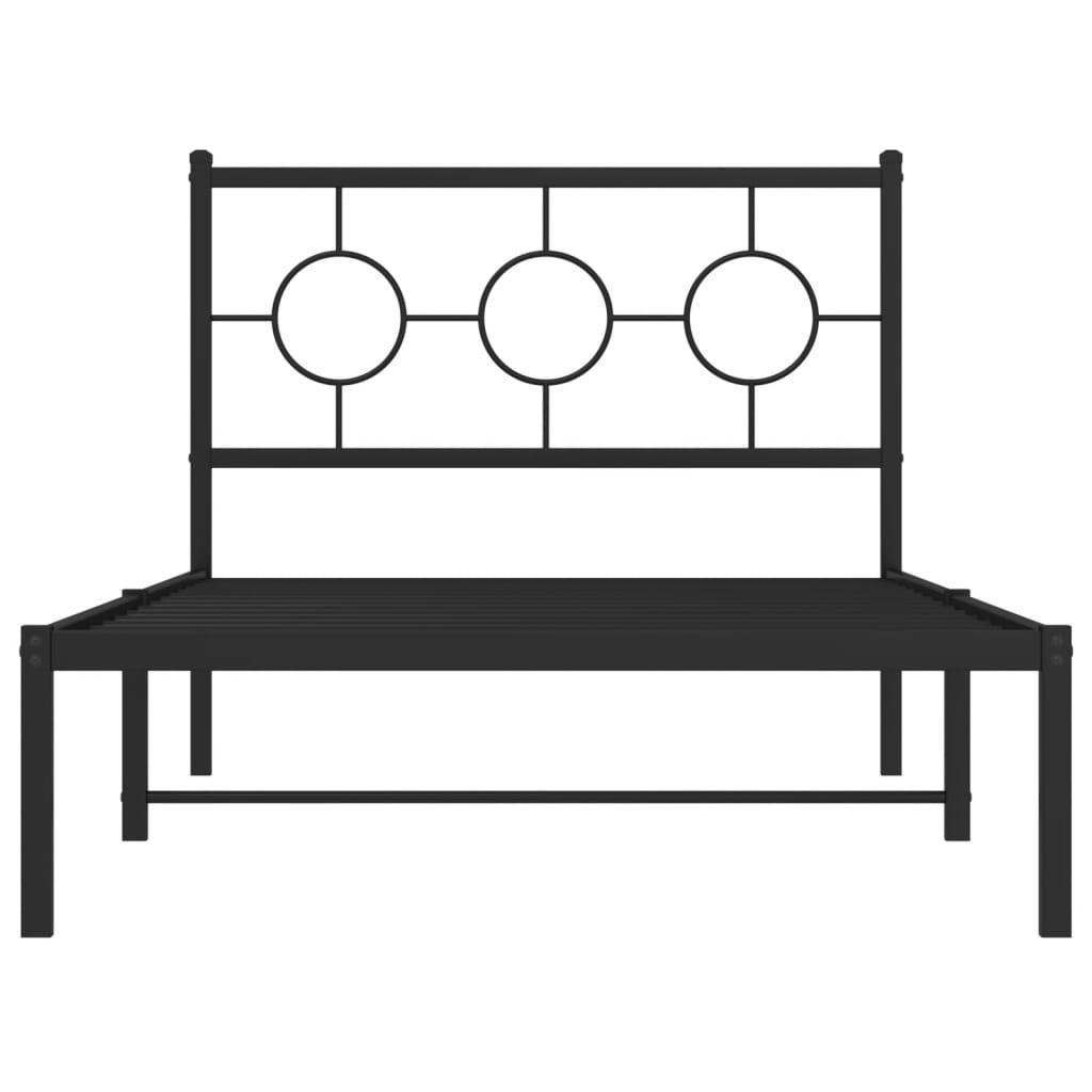 sengeramme med sengegavl 100x200 cm metal sort
