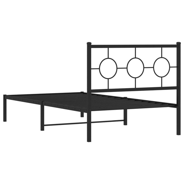 sengeramme med sengegavl 100x200 cm metal sort
