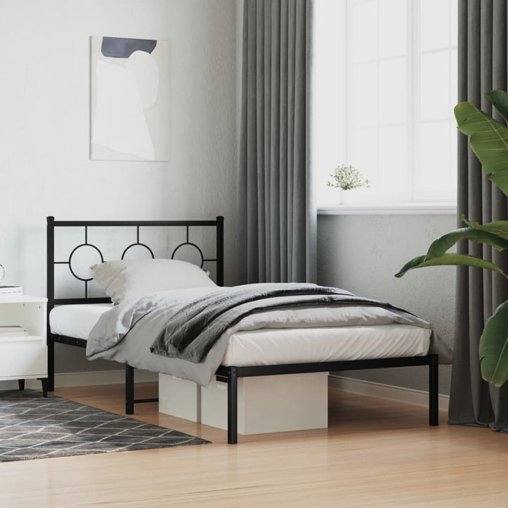 sengeramme med sengegavl 100x200 cm metal sort