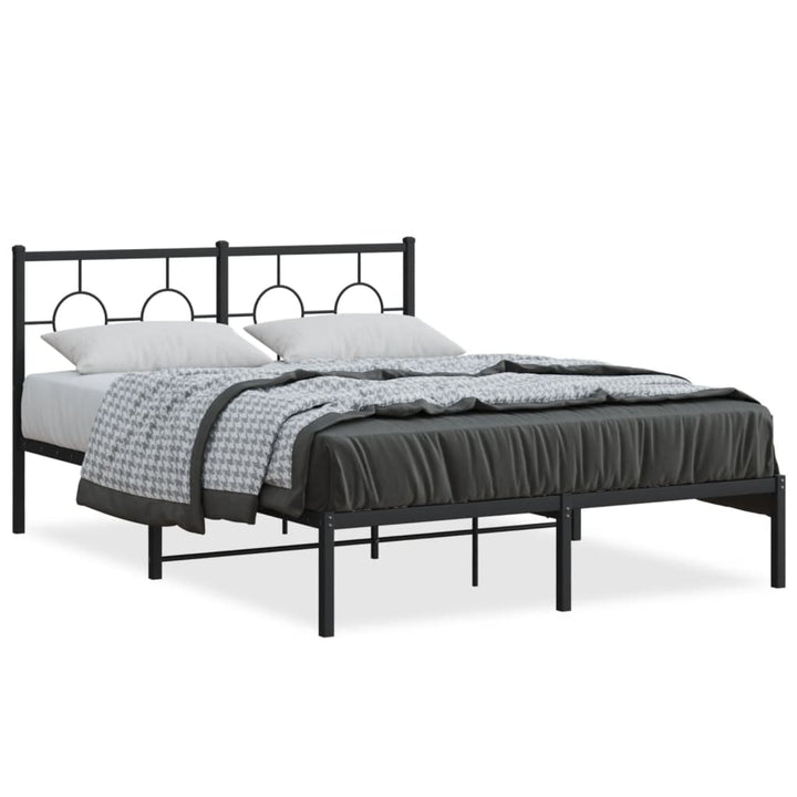 sengeramme med sengegavl 135x190 cm metal sort