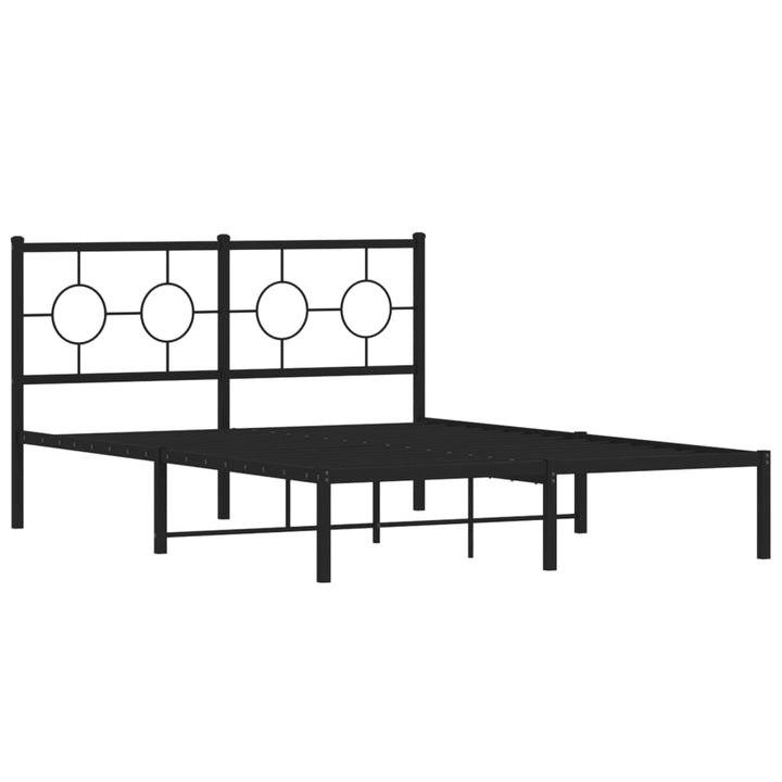 sengeramme med sengegavl 135x190 cm metal sort