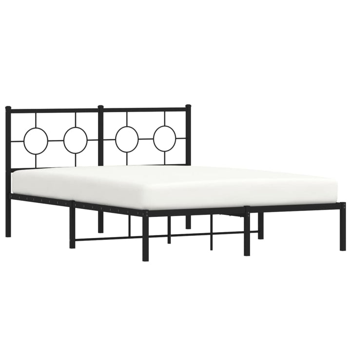 sengeramme med sengegavl 135x190 cm metal sort