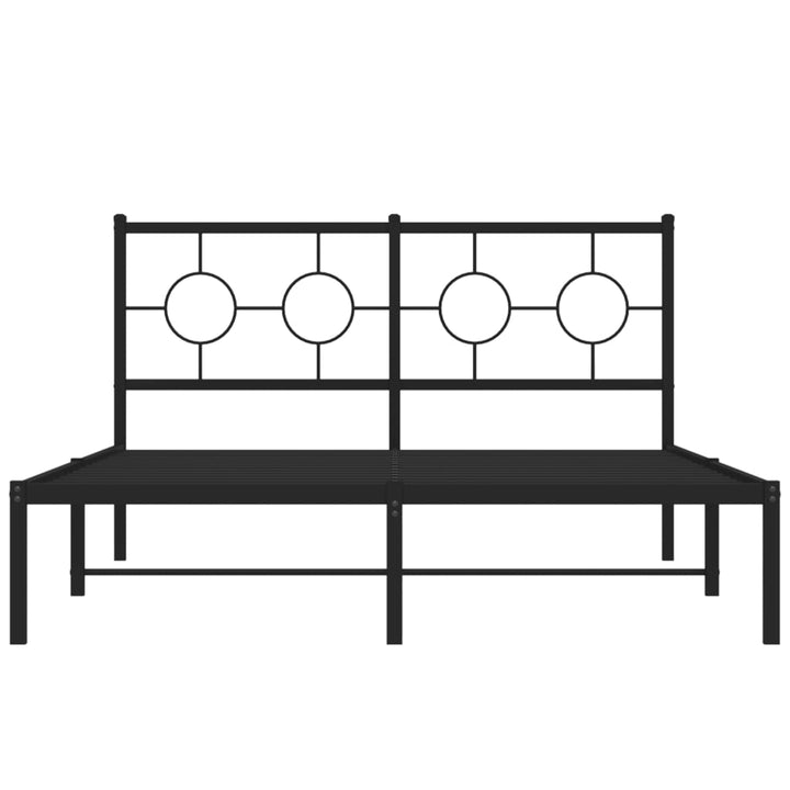 sengeramme med sengegavl 135x190 cm metal sort
