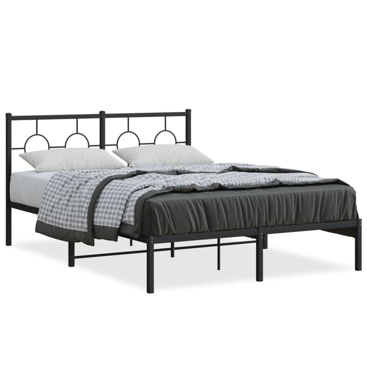 sengeramme med sengegavl 140x200 cm metal sort