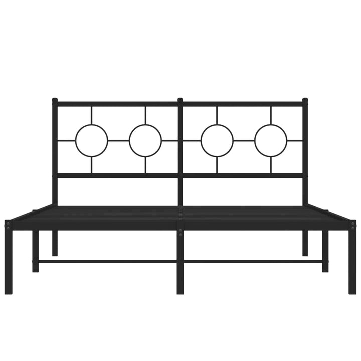 sengeramme med sengegavl 140x200 cm metal sort